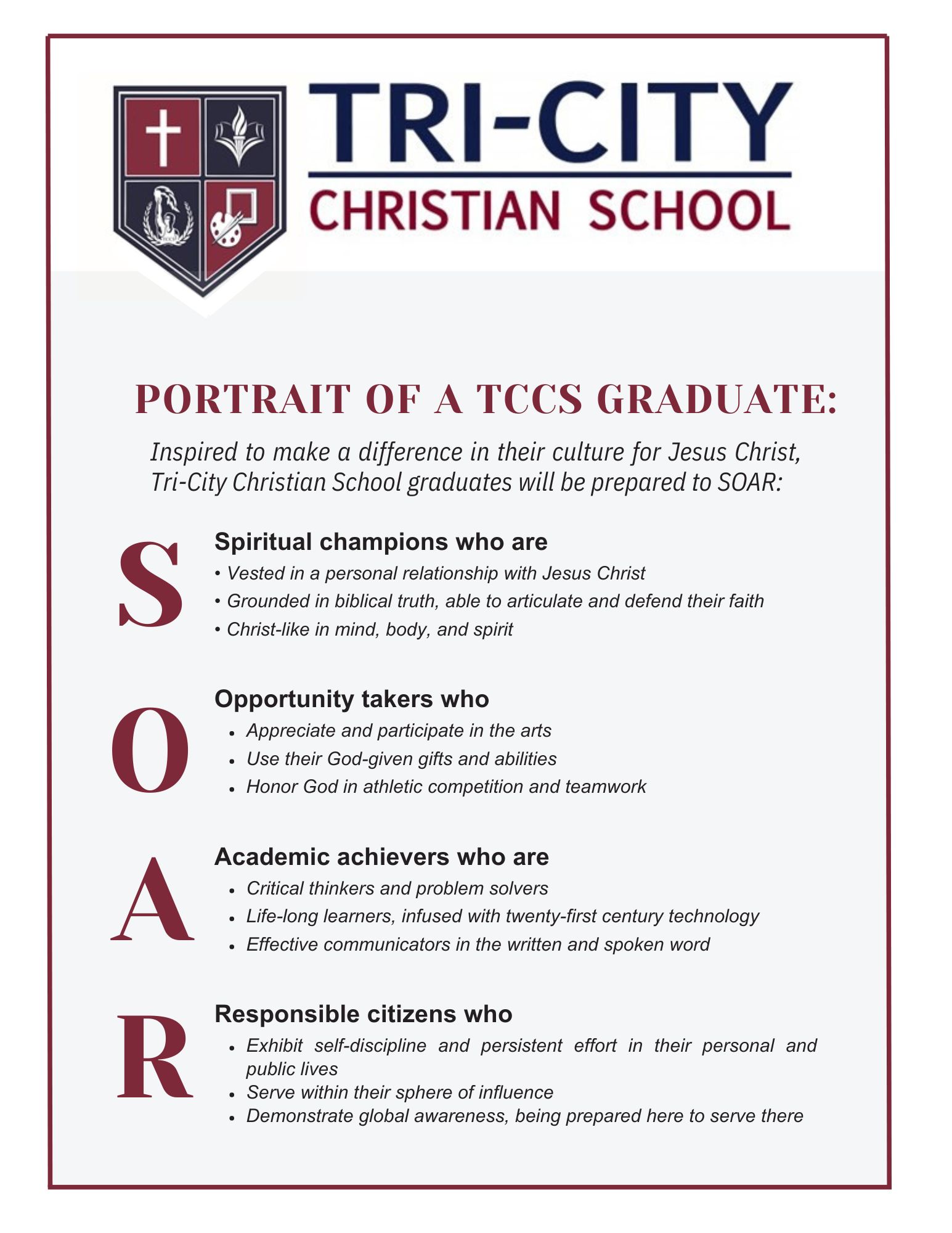 Portrait of a TCCS Graduate
